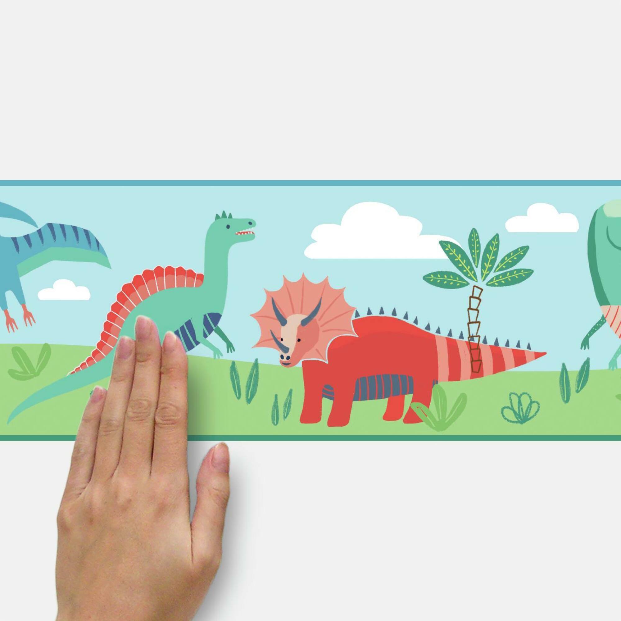 RoomMates Dinosaur Parade Peel & Stick Wallpaper Border